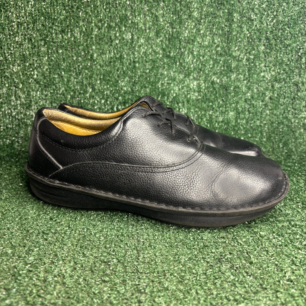 Alegria Spock Leather Slip Resistant Professional Oxford Shoes Black Mens Size 9